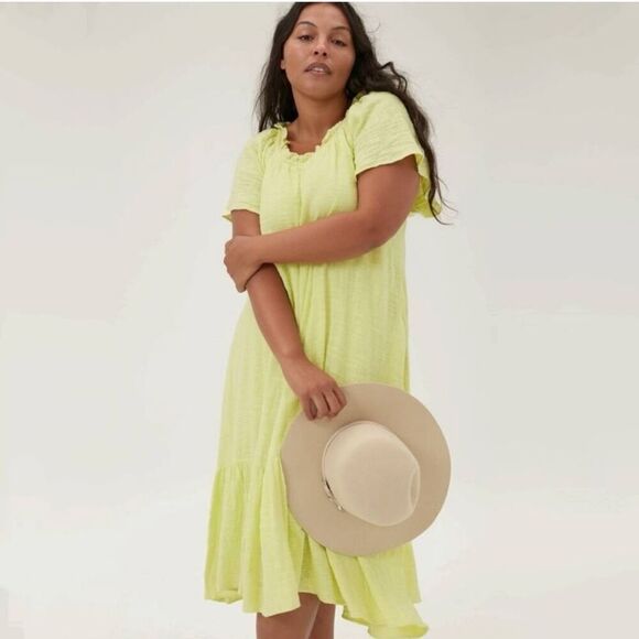 Anthropologie Maeve Selah High Low Maxi Dress Yellow Size 3XL - Picture 1 of 13